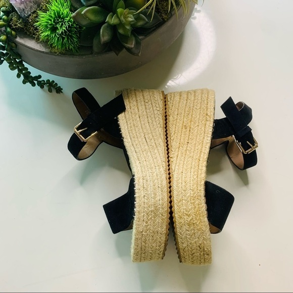 Coco Perla Paris platform open toe rope weave shoe black sz 7 women’s - Picture 7 of 10